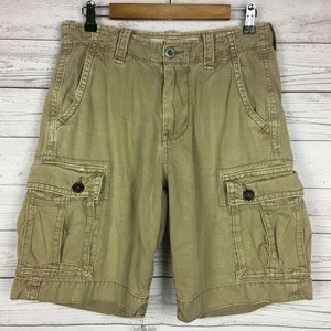 American Eagle AE Mens Cargo Shorts 30 Brown Distressed Edges Summer‎ Casual